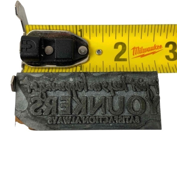Vintage‎ Younkers Satisfaction Always Printing Block Stamp Advertising - Picture 2 of 4